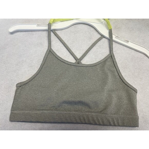 New Ideology Girls Layered Look Active Tank Yellow Over Gray Size M 10/12 - Picture 5 of 7